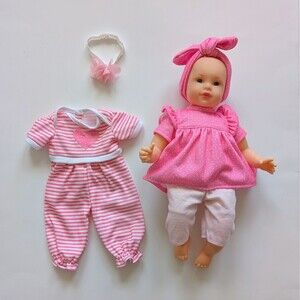 FAO Schwarz My First Baby Doll Soft Body 12" With 2 Outfits